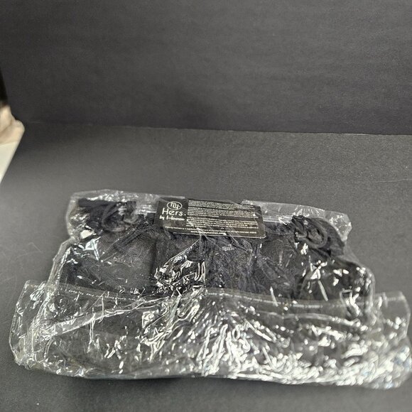 Hers by Herman 38B Black lacy bra with beads, XL Panties - Picture 3 of 8